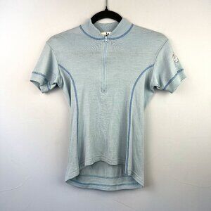 Swobo Cycling Jersey Merino Wool Short Sleeve Size XS Light Blue Activewear